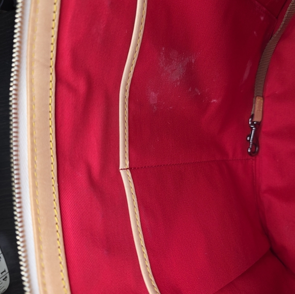 Dooney & Bourke Gingham Zip Satchel Red  Blue Leather Bag - Picture 13 of 16